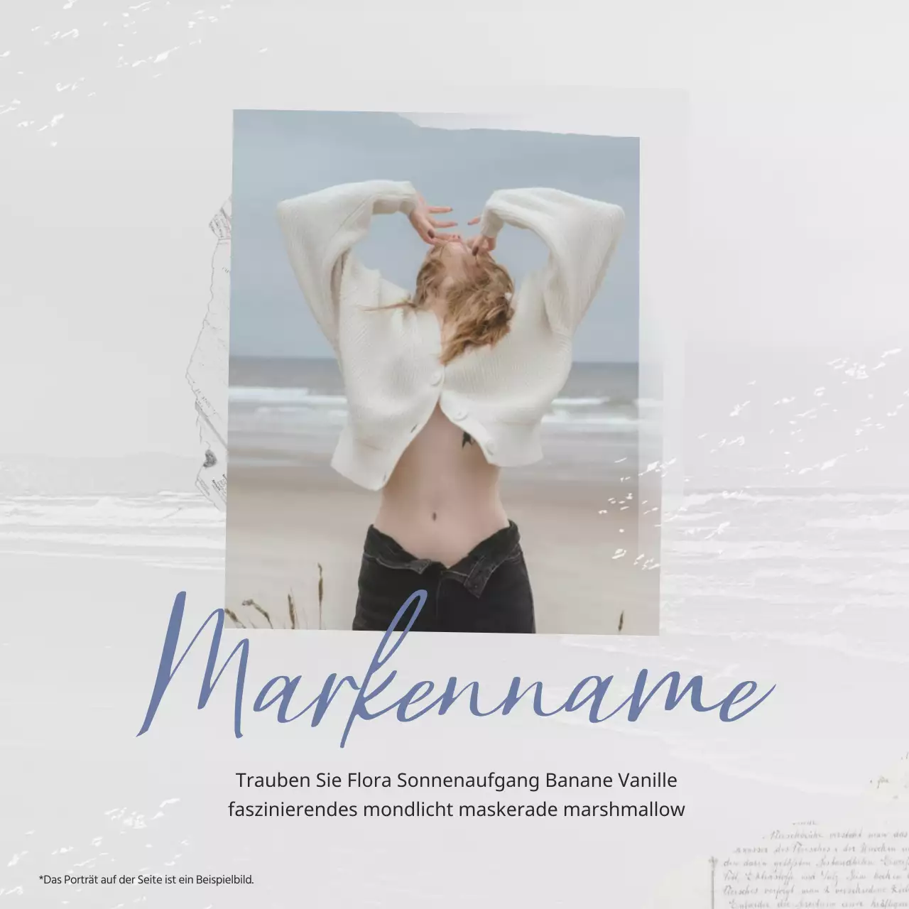 Werbung für eine Marke für schwarz-weiße Vintage-Kleidung