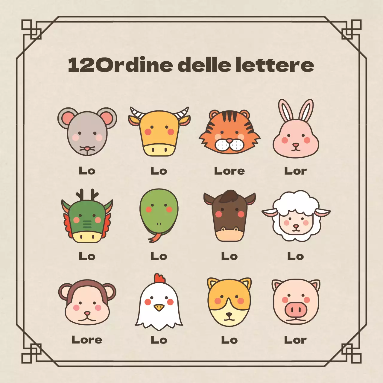 Informazioni sull'oroscopo tradizionale in marrone e beige