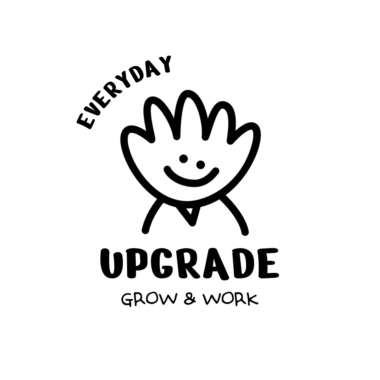 Circular design with hand character