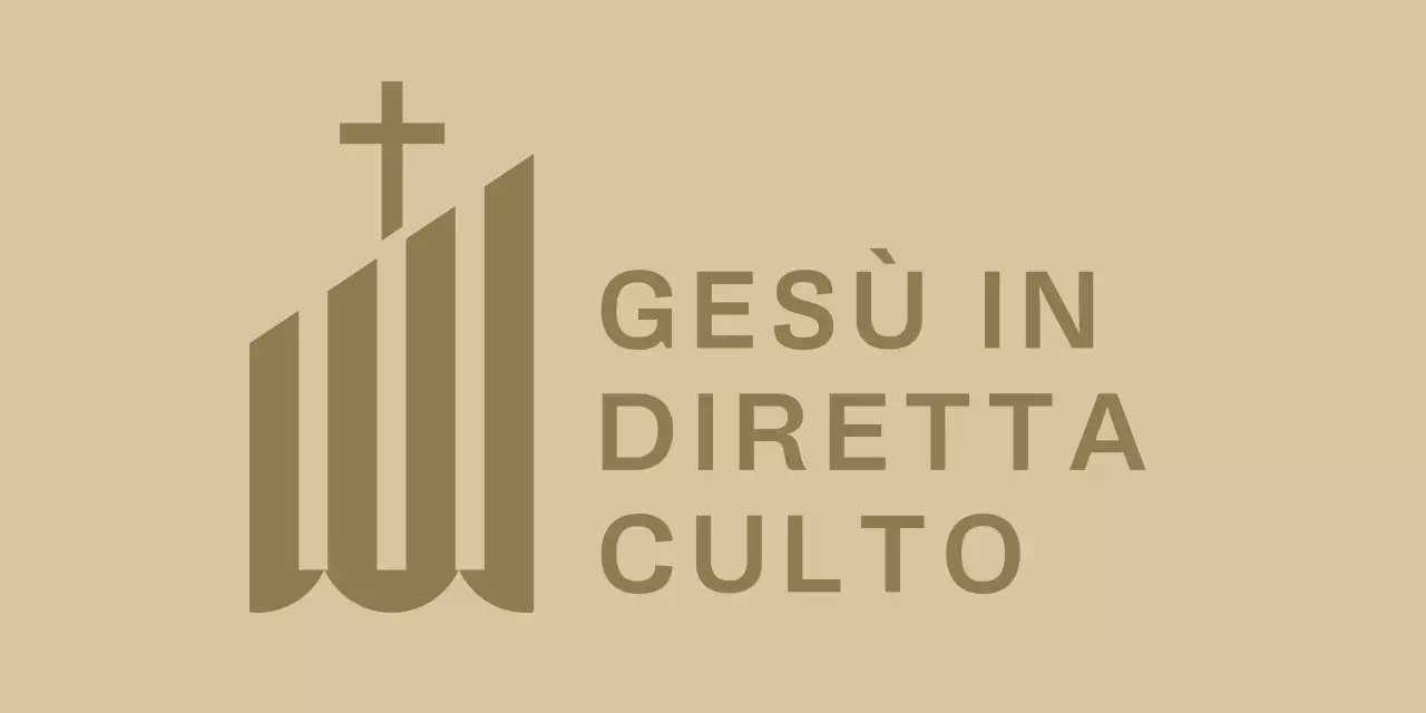 Logo tipografico religioso con semplice illustrazione di un edificio
