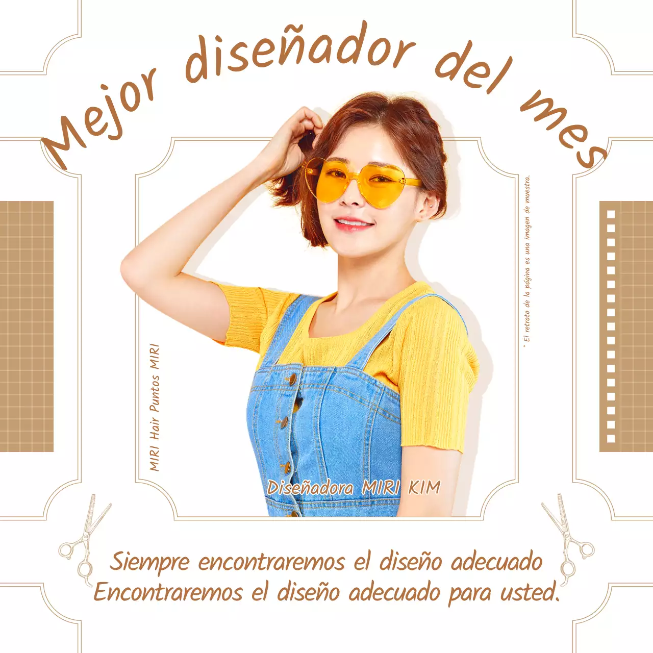 Promover una peluquería marrón y retro