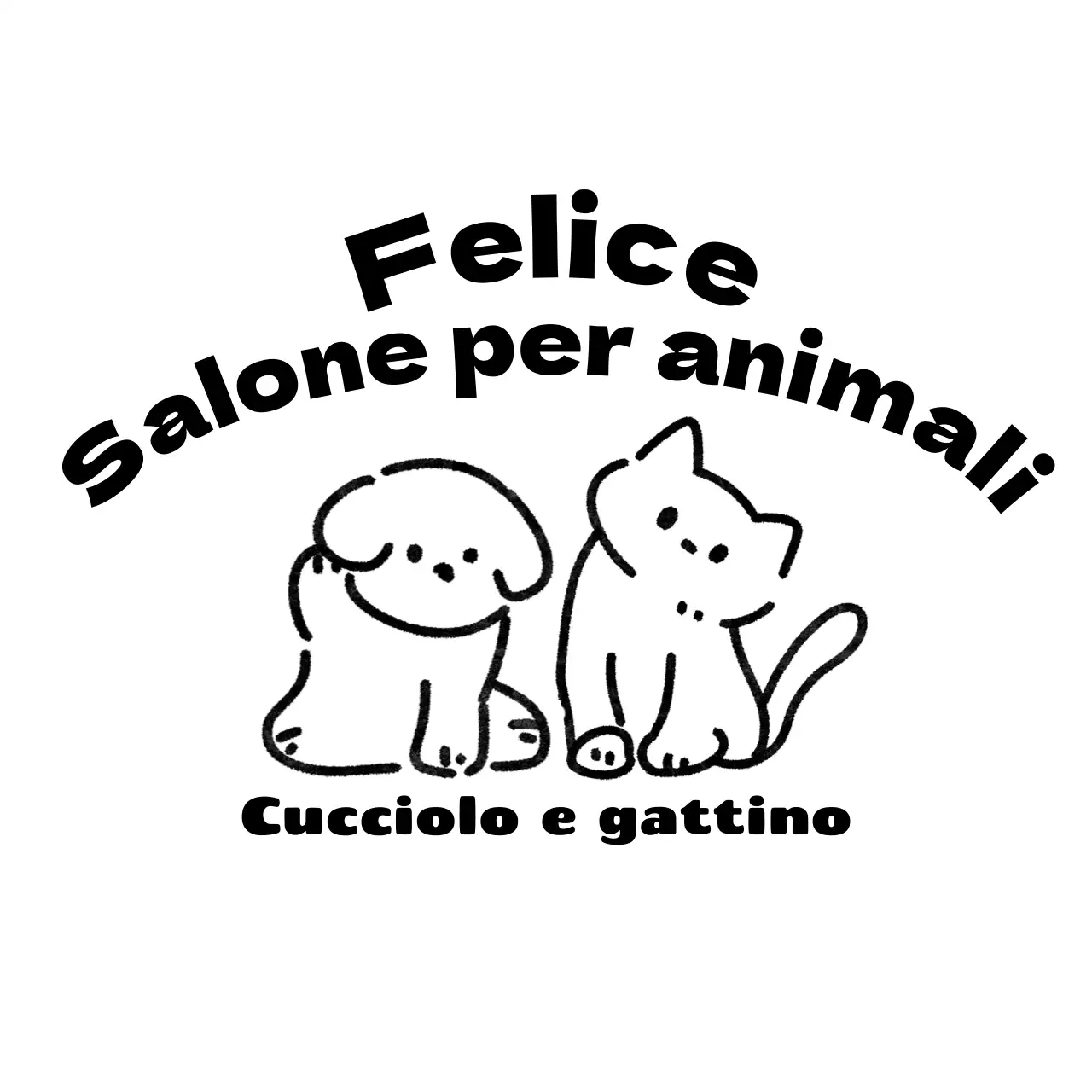 Un negozio di toelettatura per animali con simpatiche illustrazioni