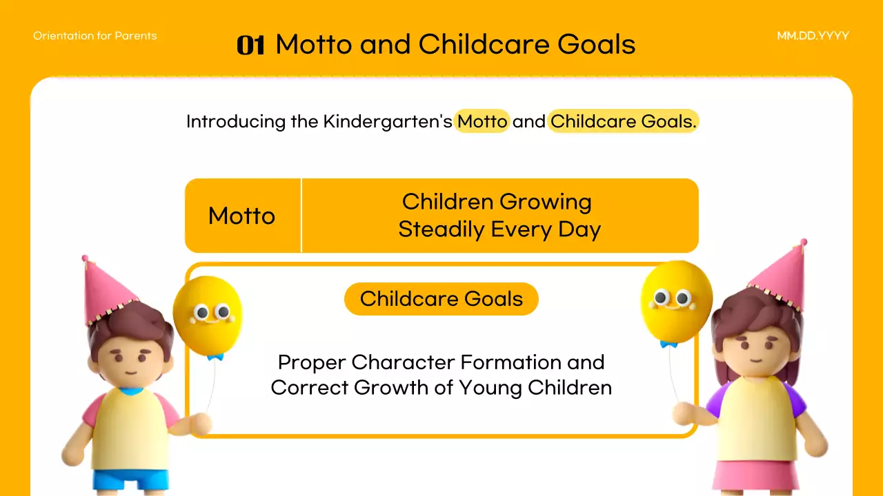 옐로우 심플 유치원 공지사항 프레젠테이션
