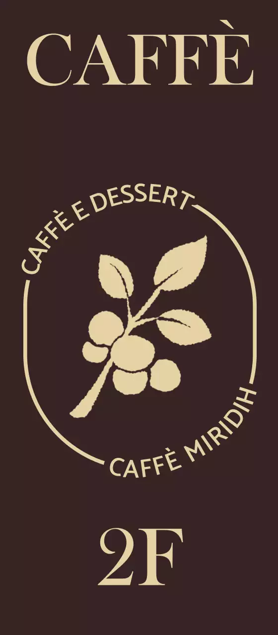 Caffè rilassante con testo beige su sfondo marrone