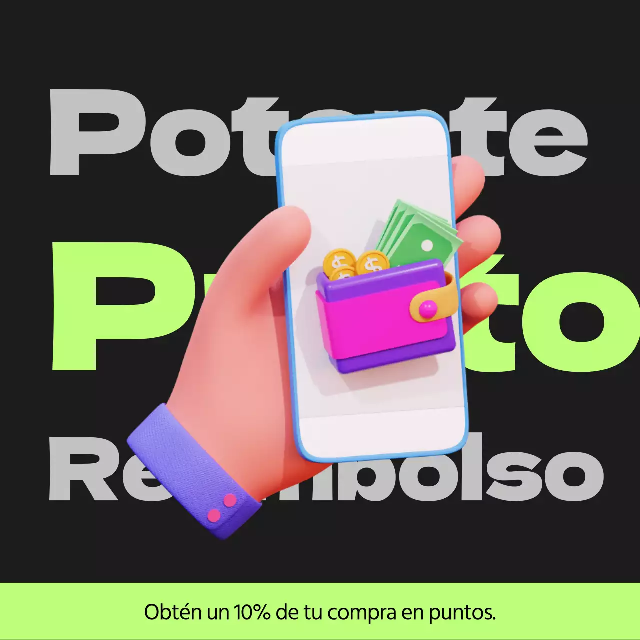 Cyberpunk points payback post en negro y verde lima