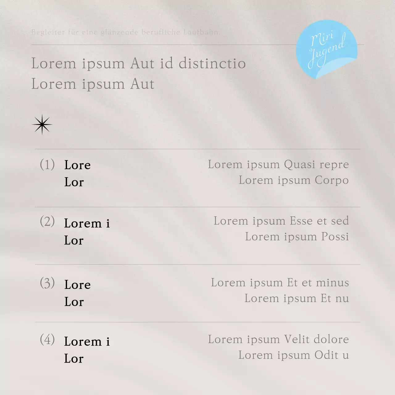 Förderung der modernen Gemeinschaftswerbung in Hellblau und Grau