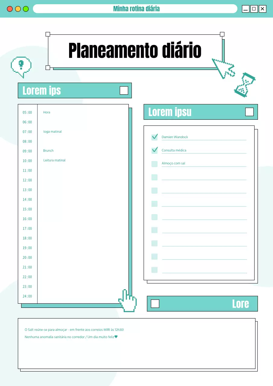 Planeador de conceitos de Internet kitsch com gráficos a menta e branco