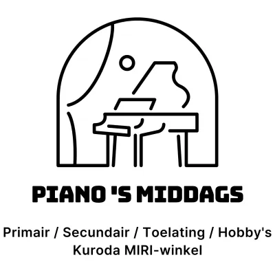 Piano school ontwerp met piano landschap icoon