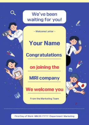 Blue Modern Welcome Letter Poster