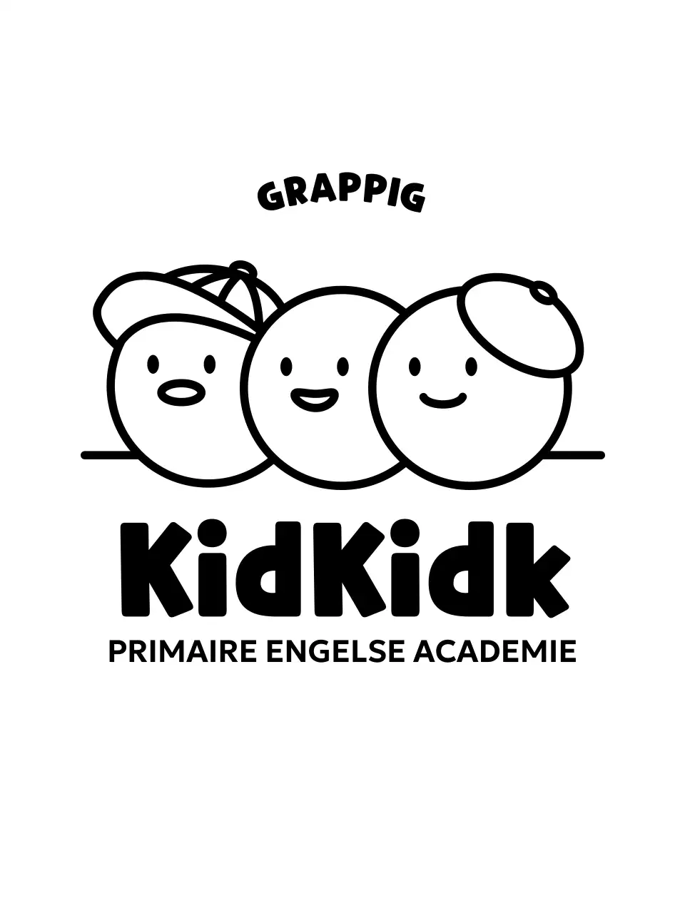 Het ontwerp van de Engelse taalschool met leuke cirkelillustratie