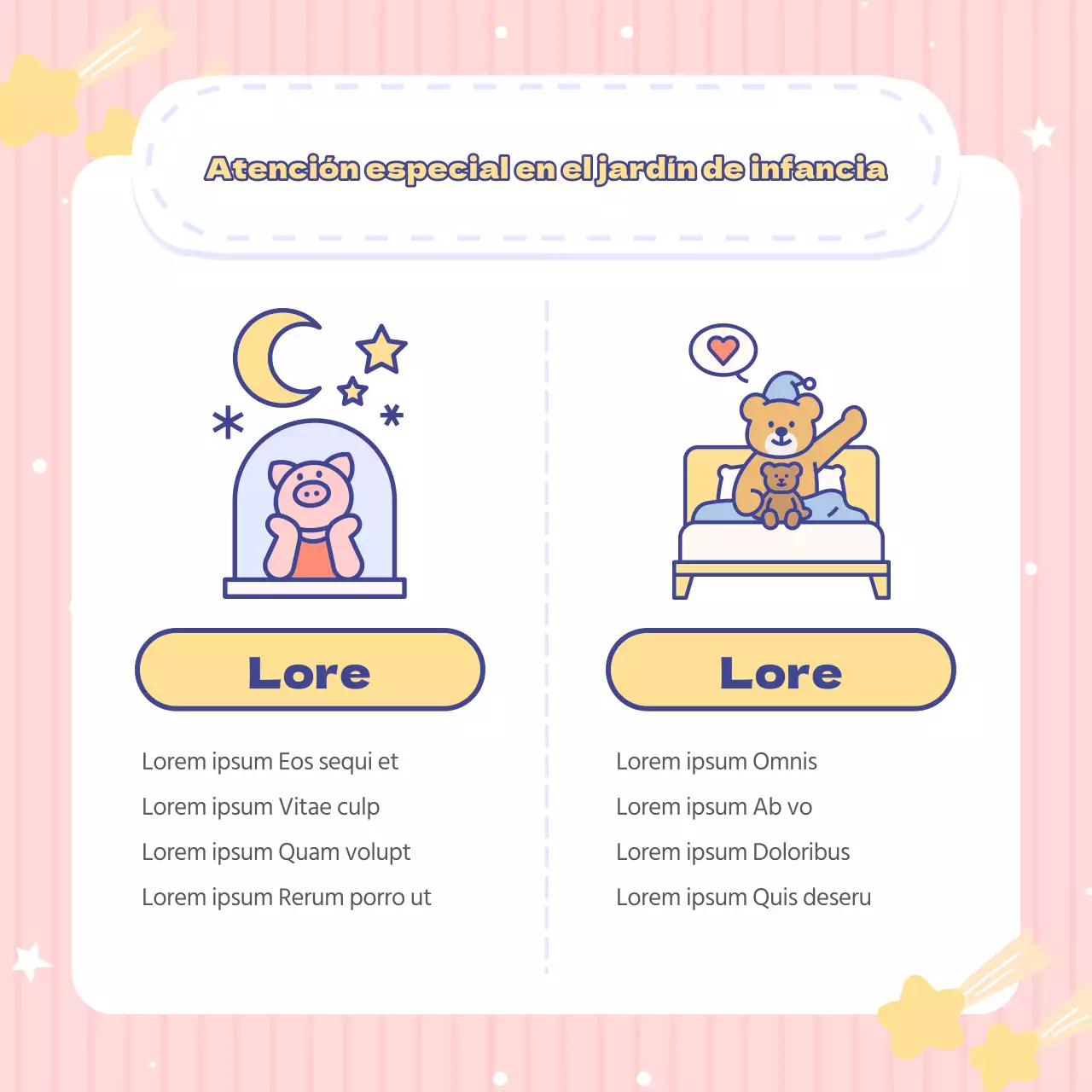 Adorables anuncios de jardín de infancia azul claro y rosa