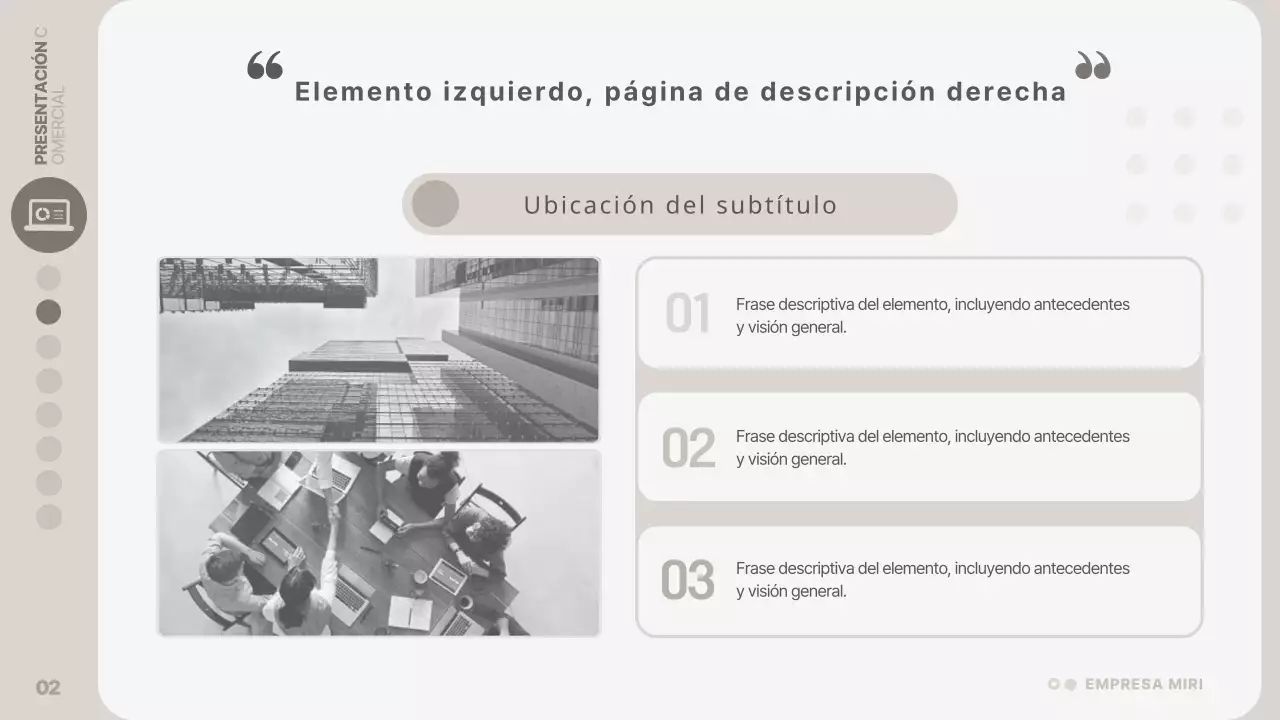 Informe de diseño moderno en beige y gris