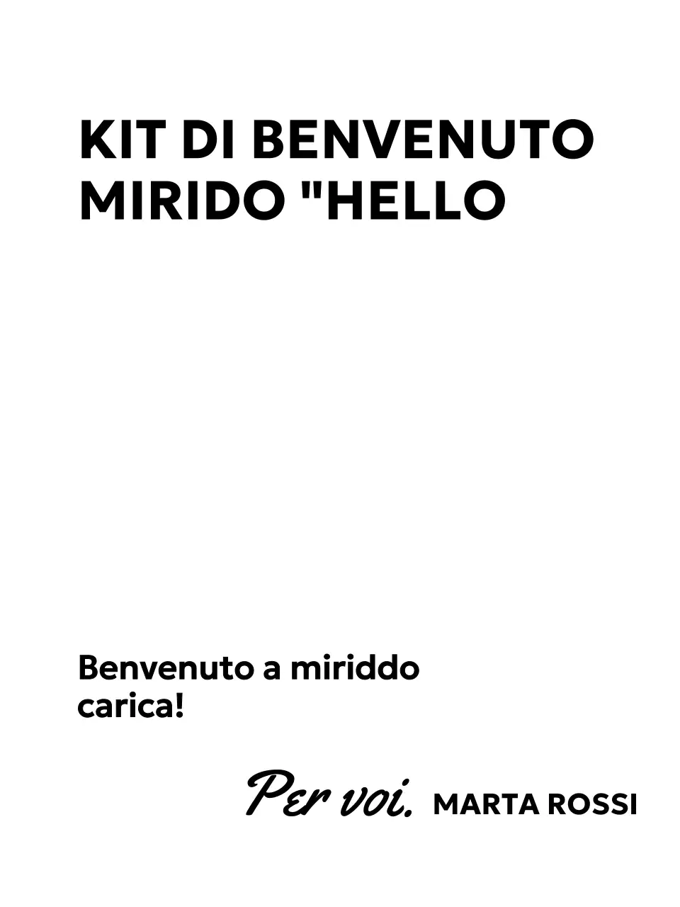 Kit di benvenuto aziendale con caratteri gotici e corsivi