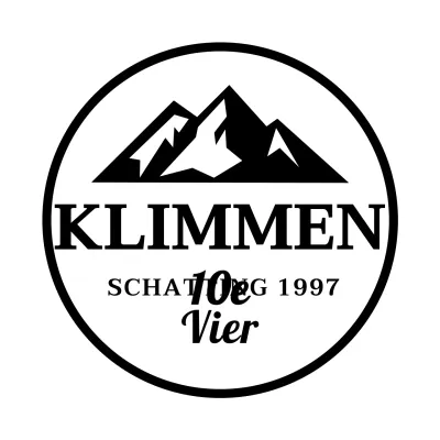 Een eenvoudig concept voor een bergsportvereniging met bergillustraties en schreefletters