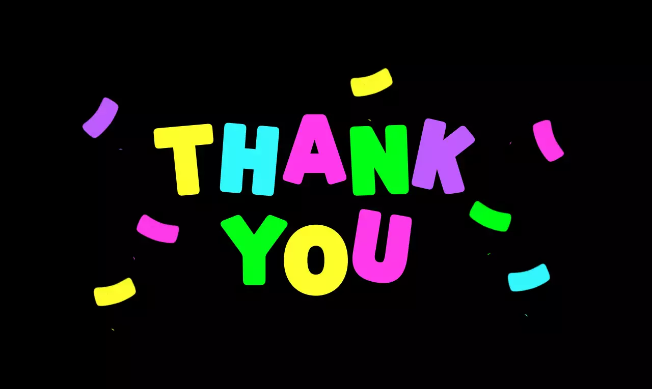 Colorful thank yous with a twist