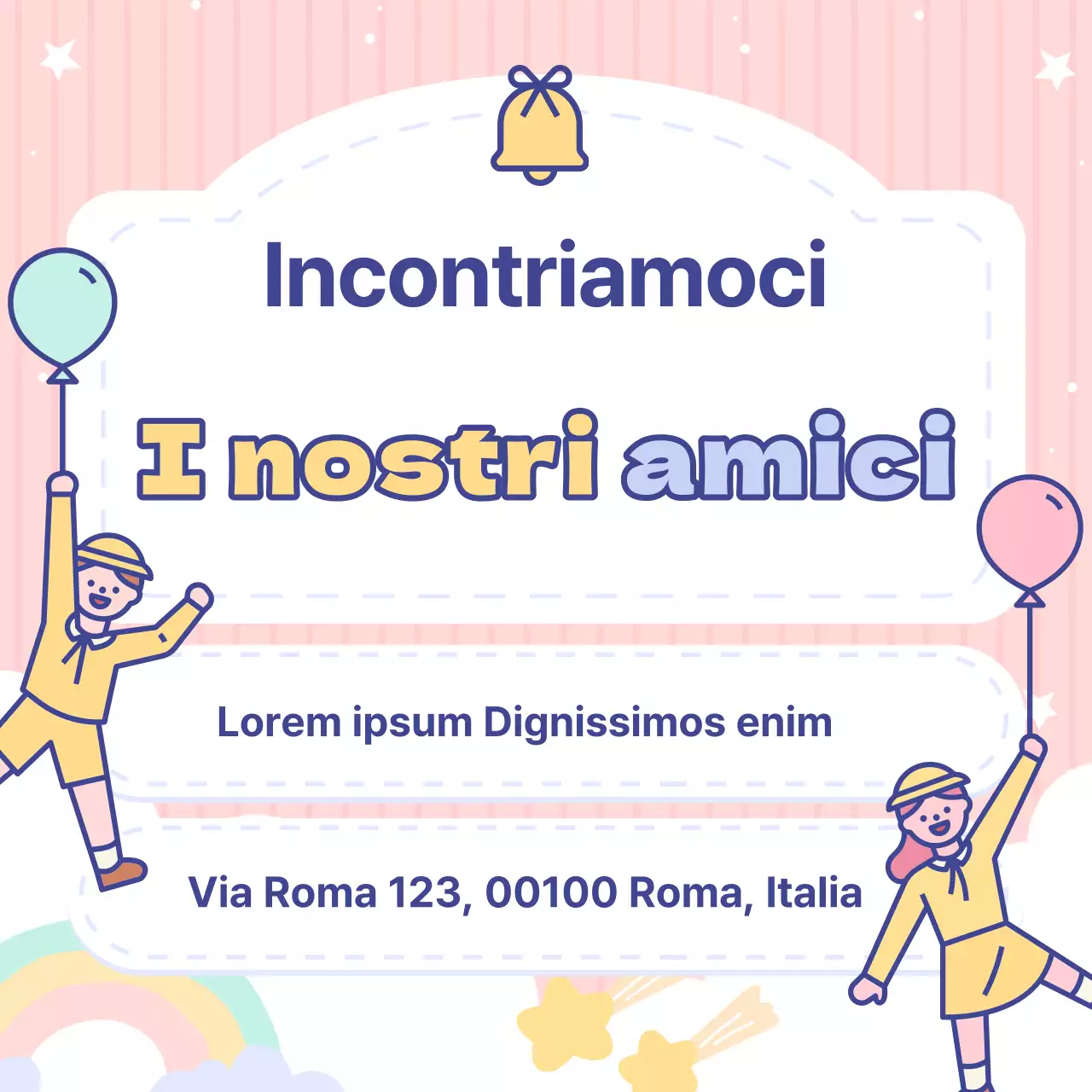 Adorabili annunci di scuola materna azzurri e rosa