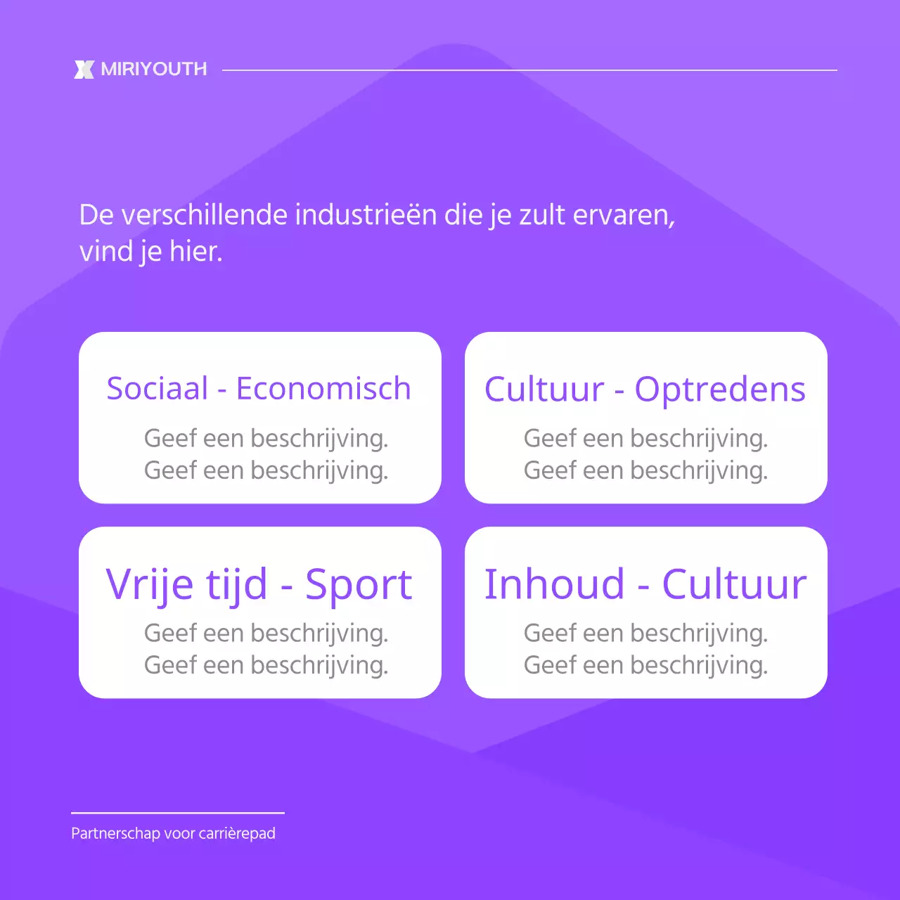 Een eenvoudig paars-wit wervingspraatje voor de gemeenschap