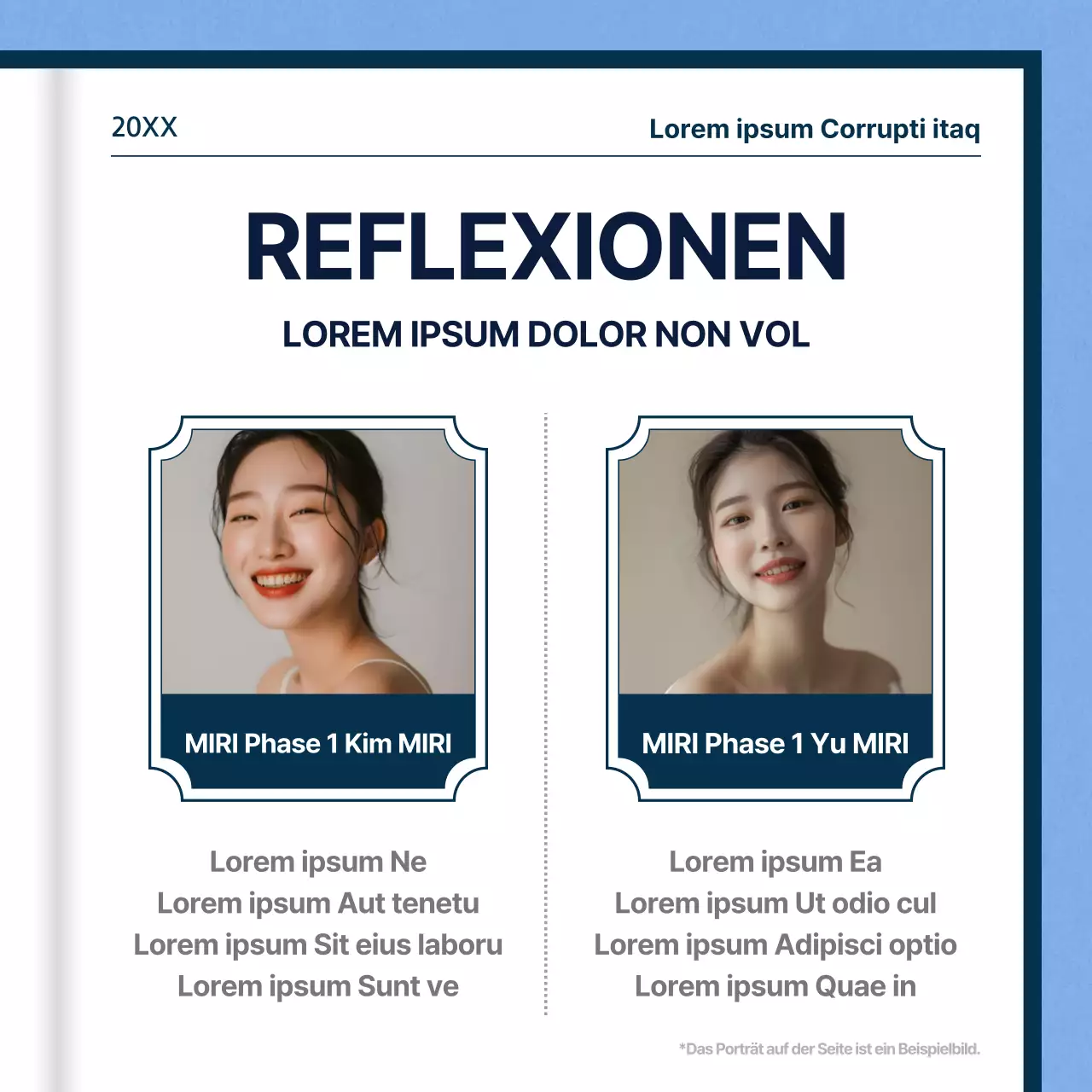 Minimalistisches Graduierungsschreiben mit hellblauem Hintergrund