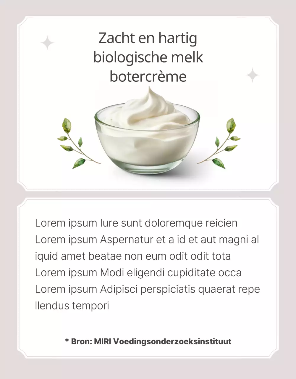 Promoot een klassieke bakkerijtaart in beige