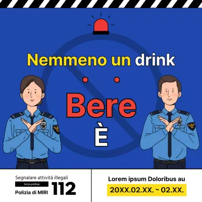 Gli accenti blu e rossi promuovono il controllo della polizia sulla guida in stato di ebbrezza