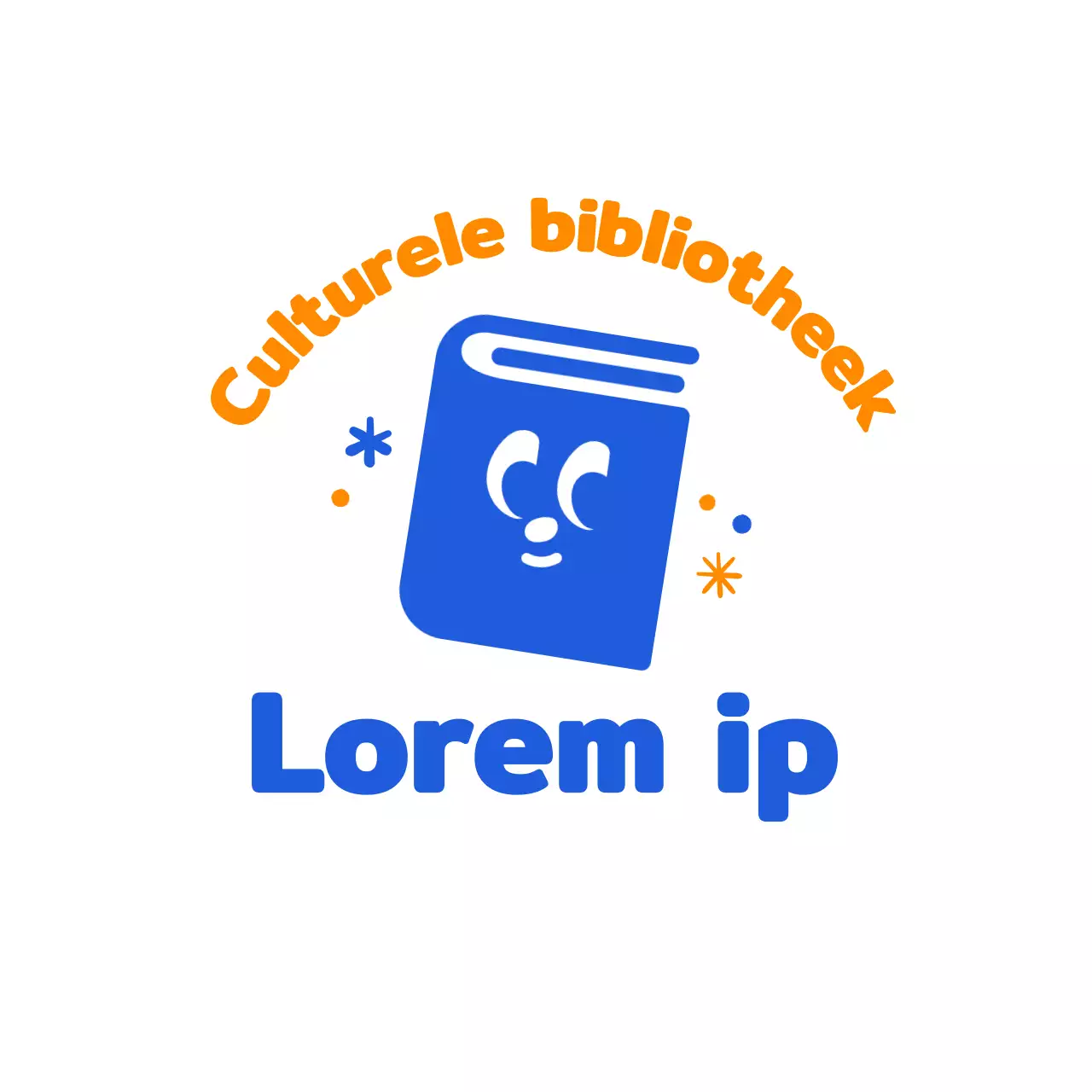 Bibliotheeklogo met leuke boekillustratie