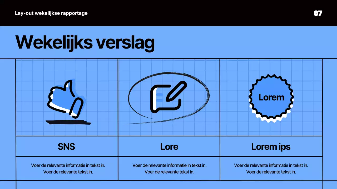 Kitscherig vergadermateriaal in blauw