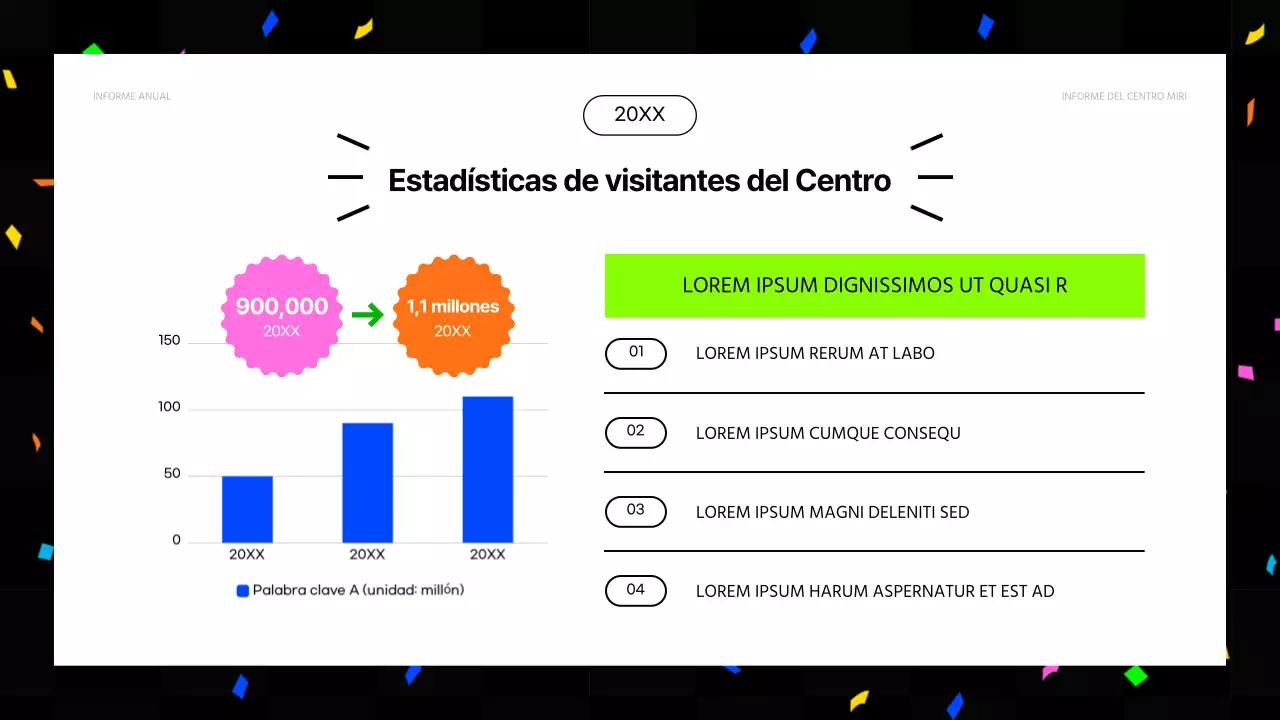 Informes financieros de fin de año en rosa fuerte y colores fluorescentes