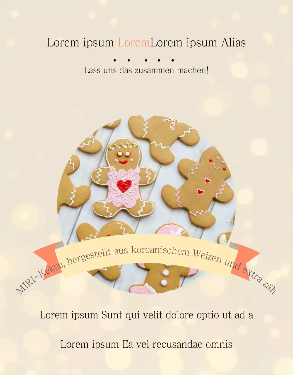 Ankündigung des Verkaufs einer einfachen beige-elfenbeinfarbenen Torte