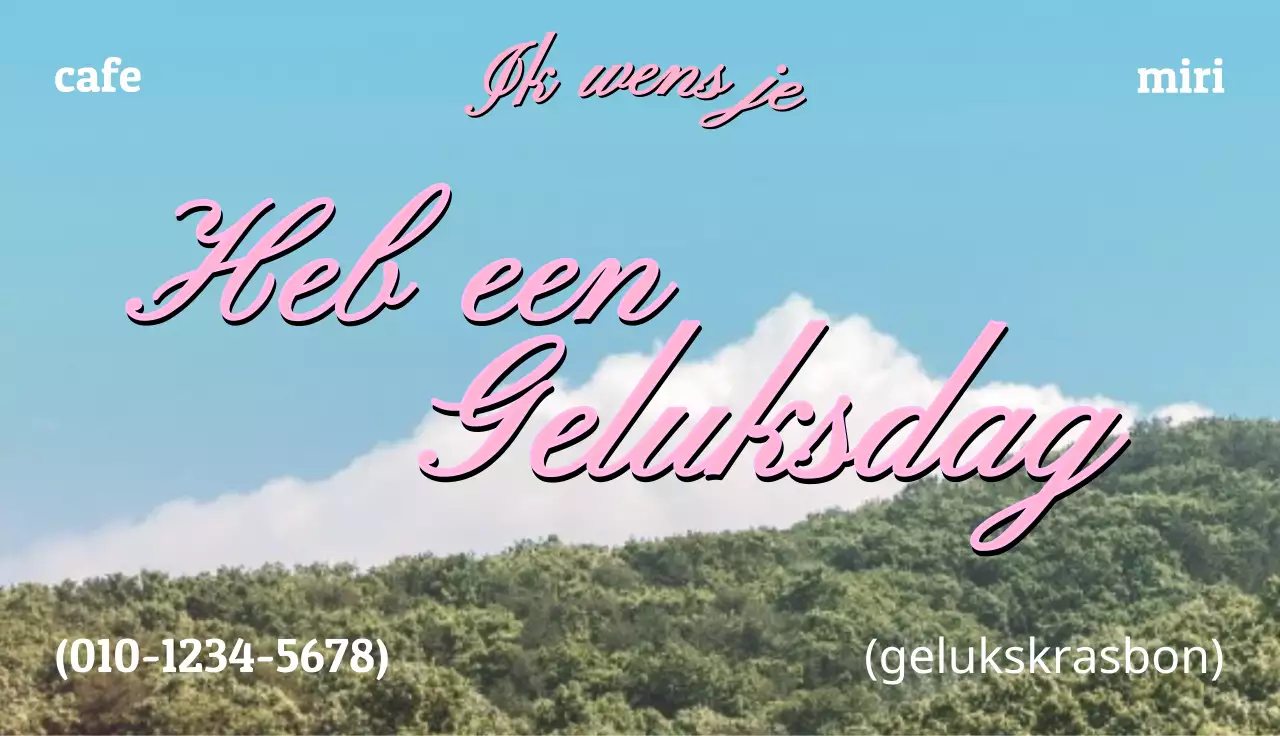 Emotioneel beeld met roze cursief schrift op een natuurlijke achtergrond
