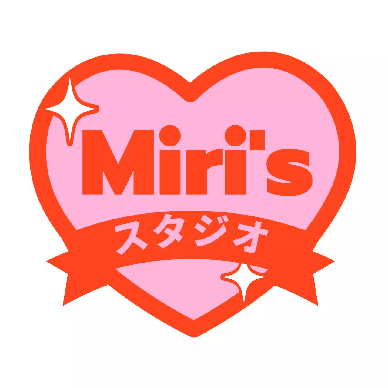 ピンクのハートとリボンのアトリエ