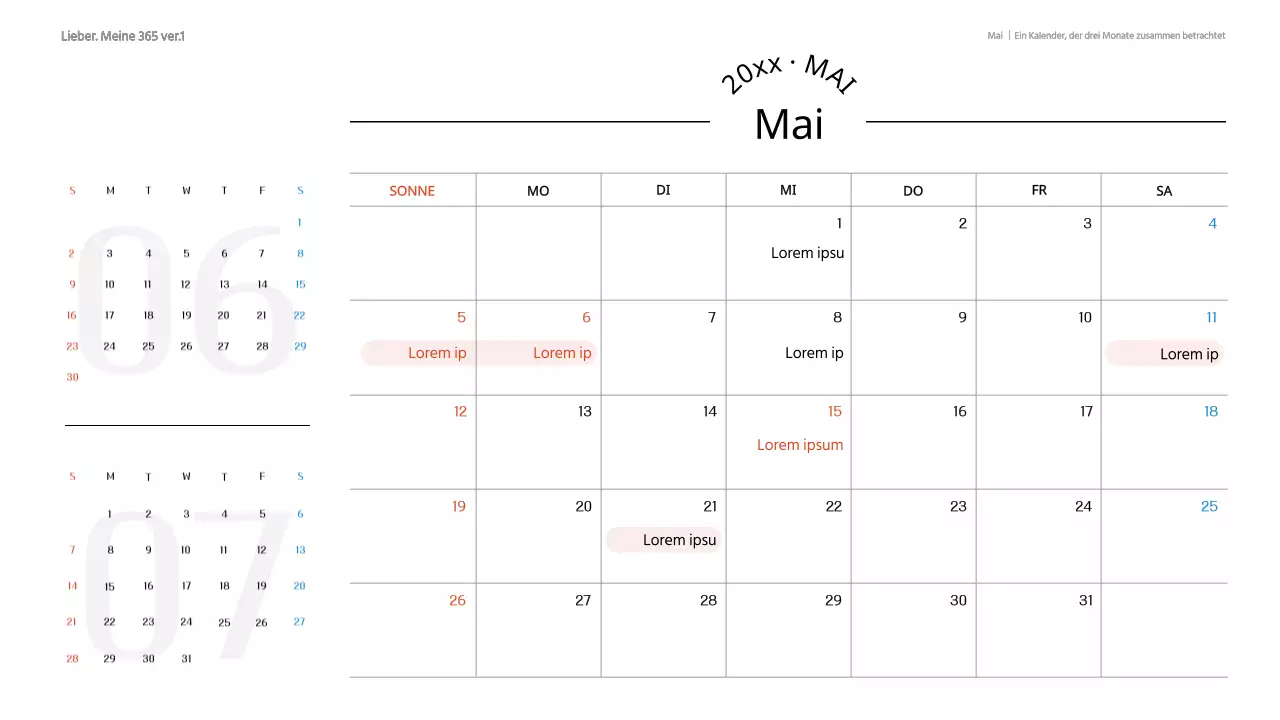 Ein trendiger GoodNote-Kalender in Weiß und Grau