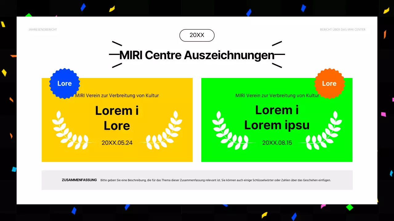 Kitschige Finanzberichte zum Jahresende in Pink und fluoreszierenden Farben