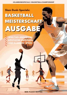 Orange und beige Jahrgang Basketball März Wahnsinn Promo