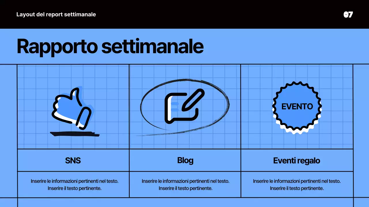 Materiale per riunioni kitsch in blu