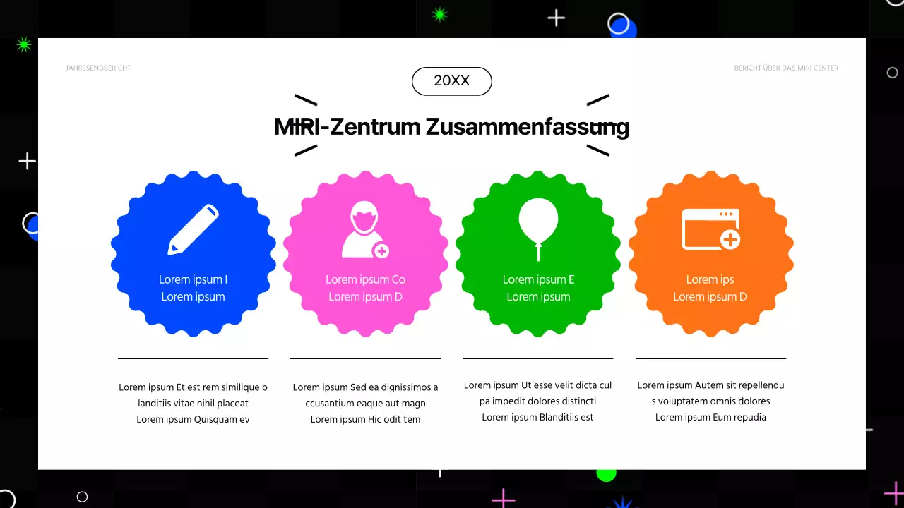 Kitschige Finanzberichte zum Jahresende in Pink und fluoreszierenden Farben