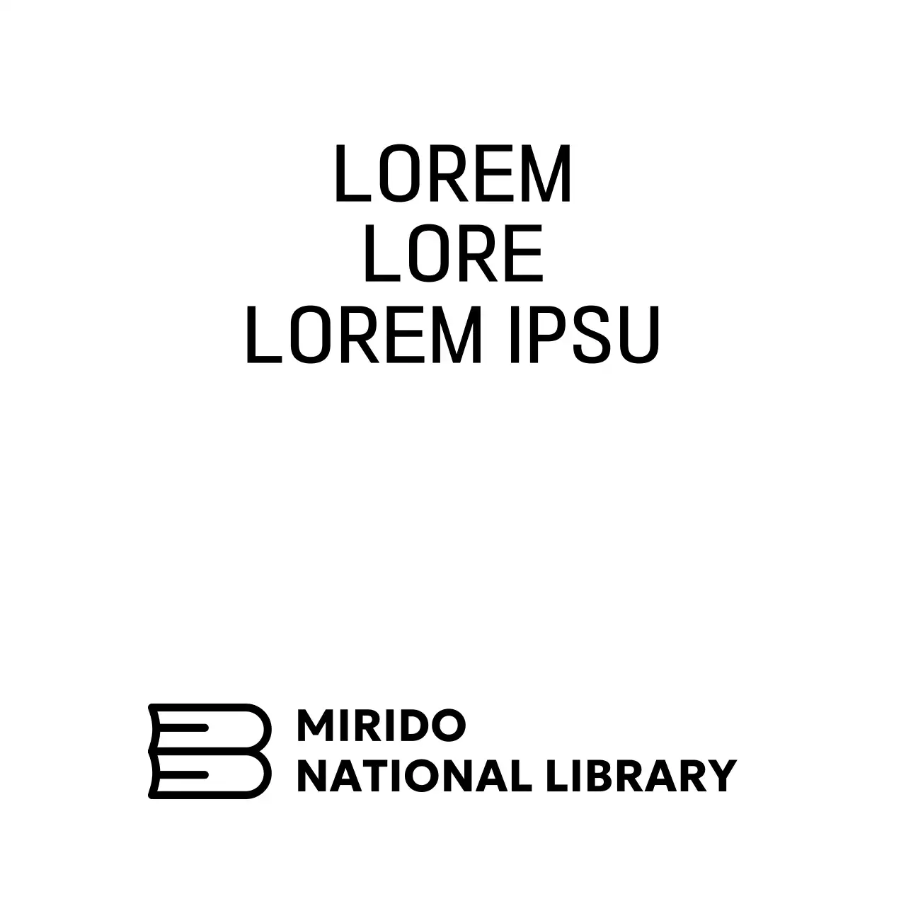 Simple concept for a national library with a library book logo