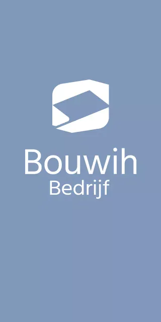 Bedrijfslogo met eenvoudige, geometrische vormen in wit