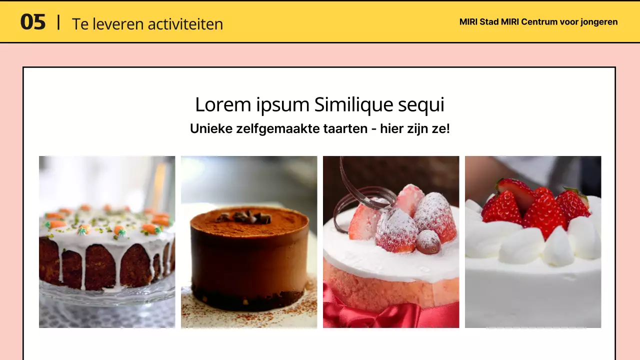 Geel met roze middenpresentatie