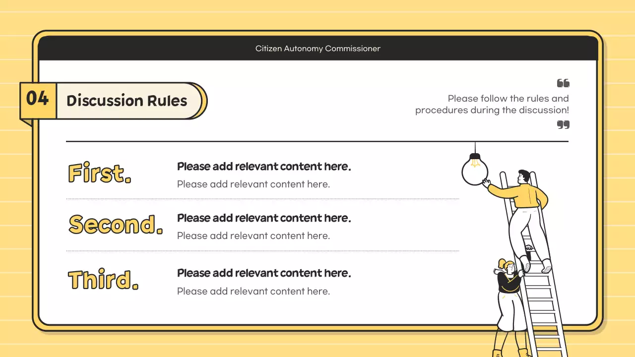 옐로우 심플 커뮤니티 포럼 공지 프리젠테이션