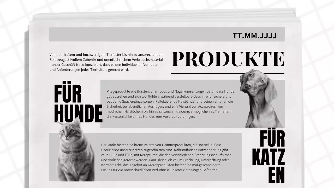 Blau und Schwarz Klassisches Zeitungsmotiv Geschäftsbericht