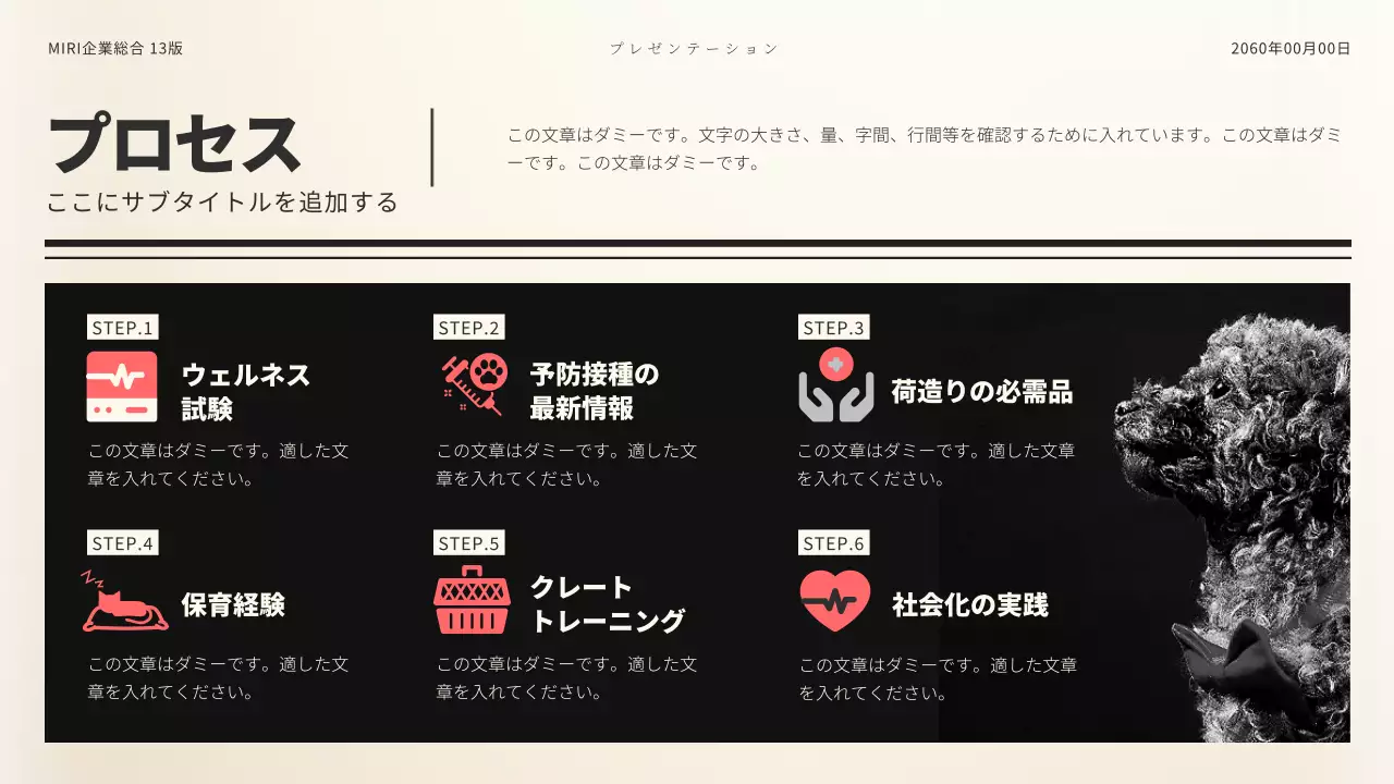 白黒 シンプル ペット 資料 プレゼンテーション