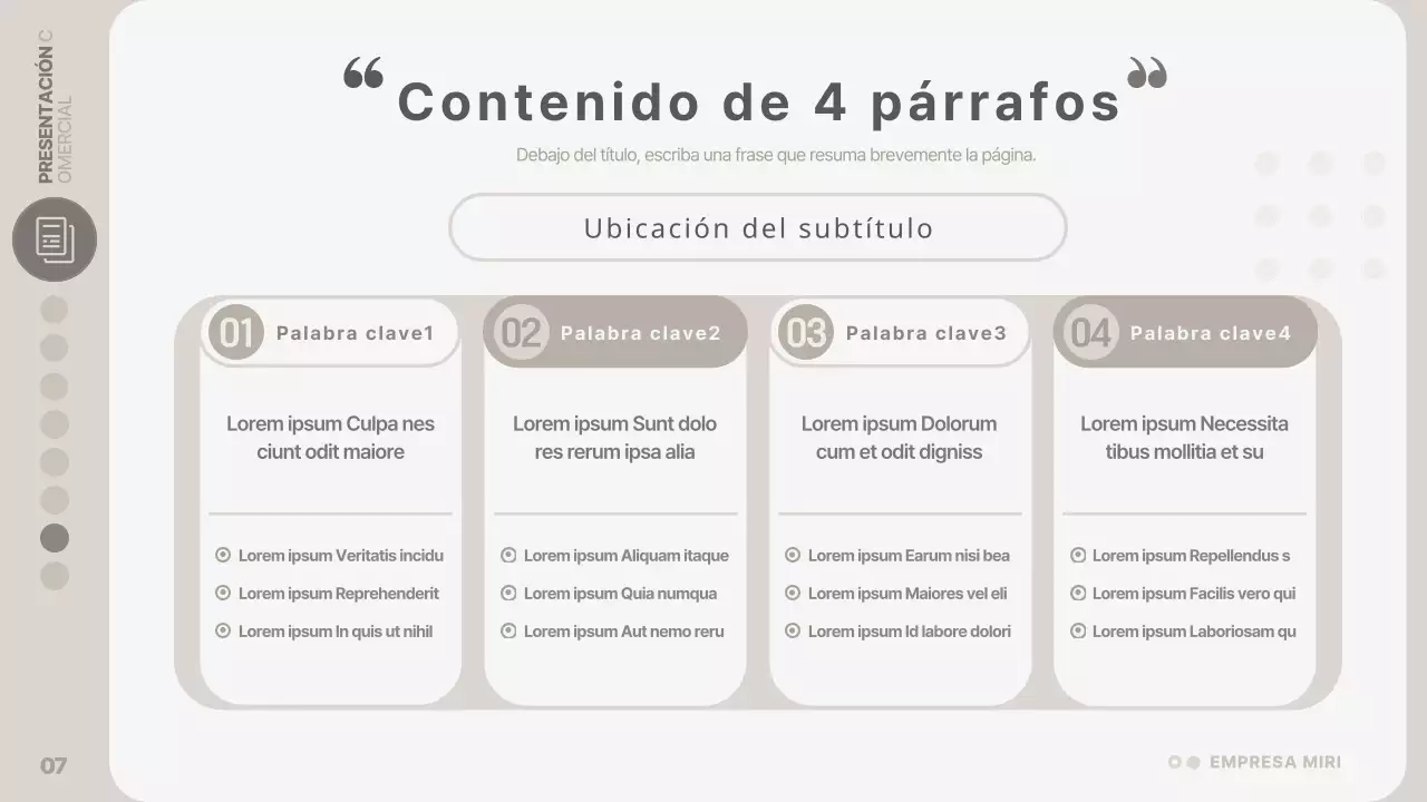 Informe de diseño moderno en beige y gris