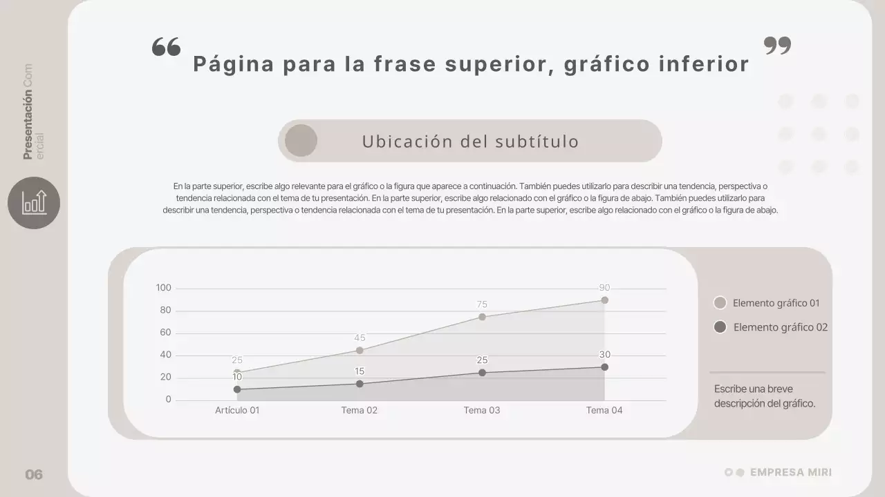 Una presentación de empresa sencilla y de color beige