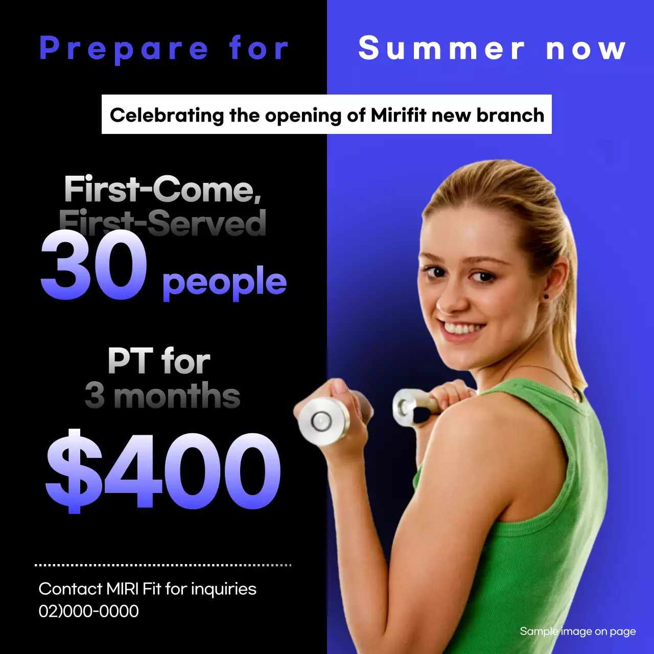 Promote a simple PT in black and blue