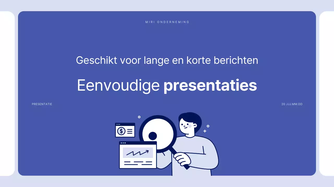 Eenvoudige tekst in blauw voor een rapport waar je veel over kunt schrijven