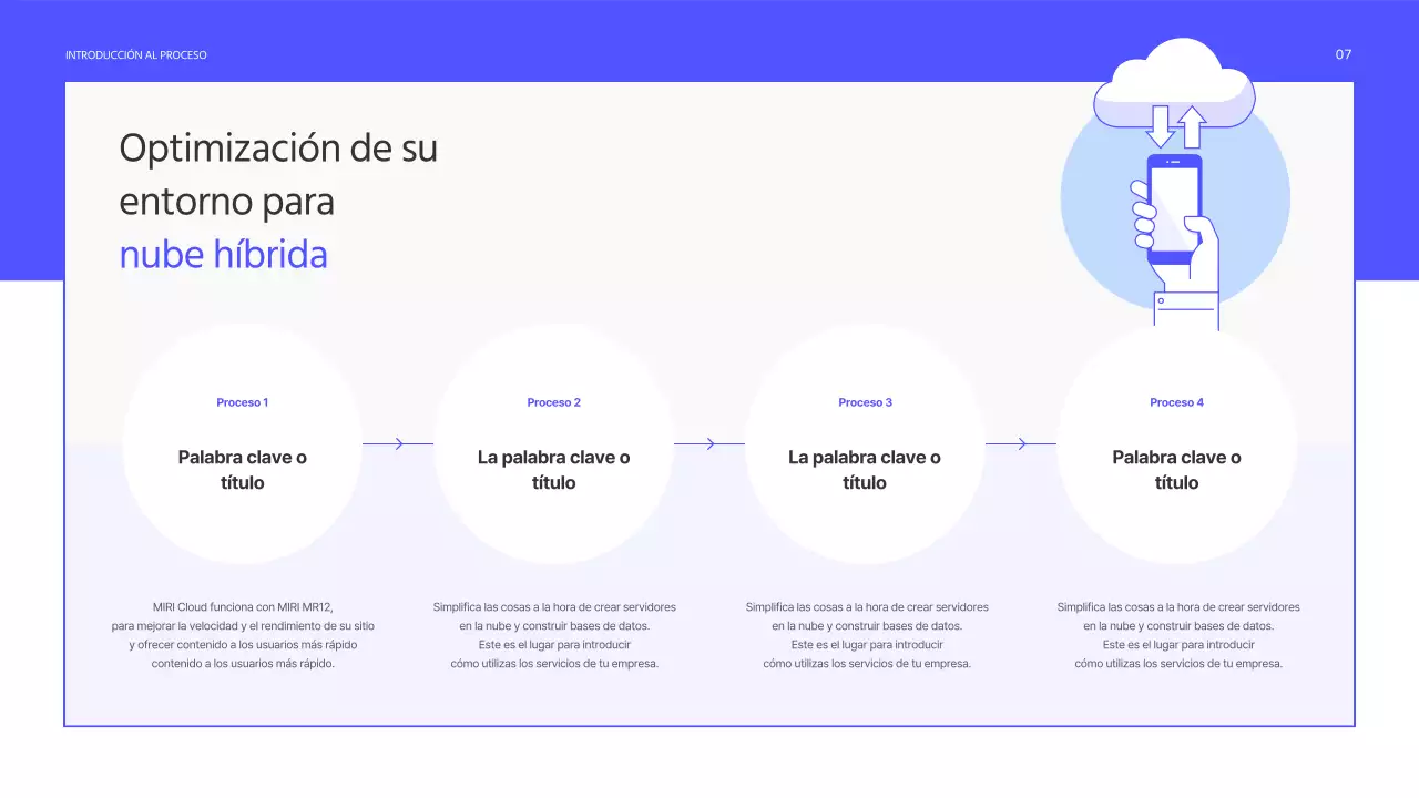 Un sencillo folleto morado de servicios a empresas