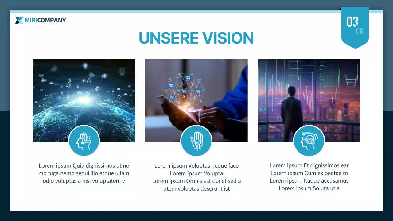 Einfache Geschäftspräsentation in Minze und Marineblau