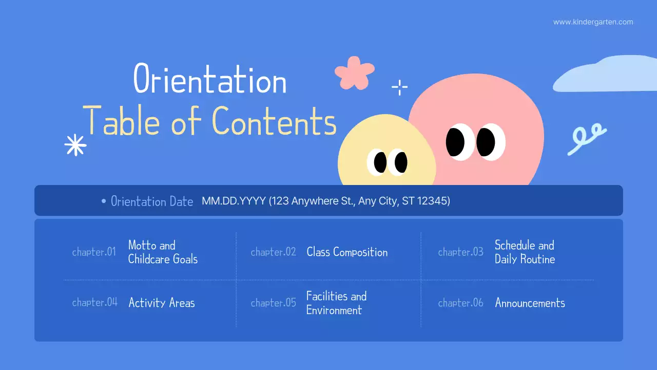 Blue Playful Kindergarten Guide Presentation