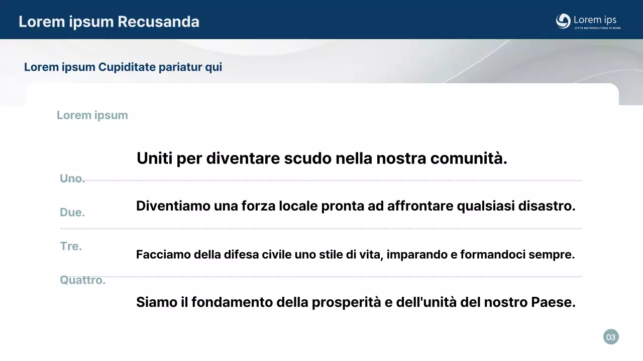 Formazione di protezione civile semplice e blu navy