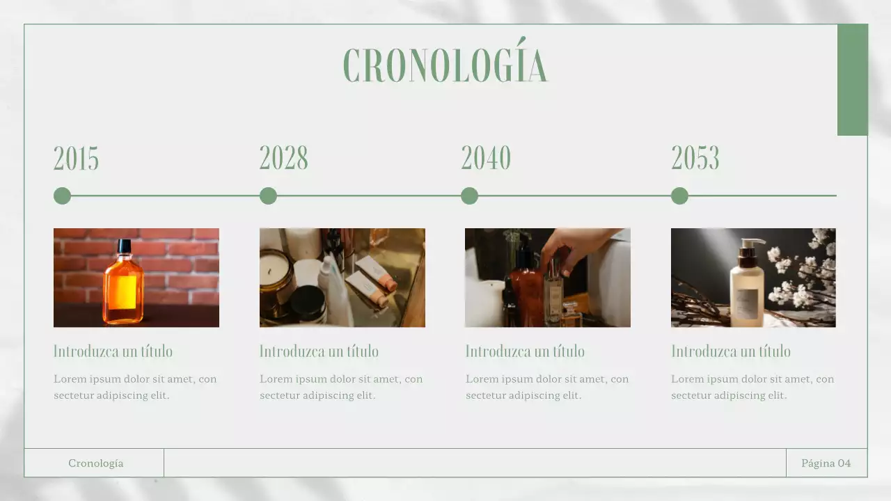 Materiales para informes empresariales en blanco y verde con temática de la naturaleza